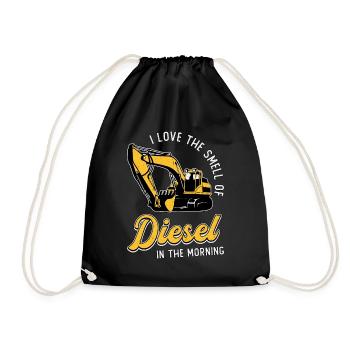 Excavator Driver Construction Worker Excavator Excavators Gift - Drawstring Bag - black - Front