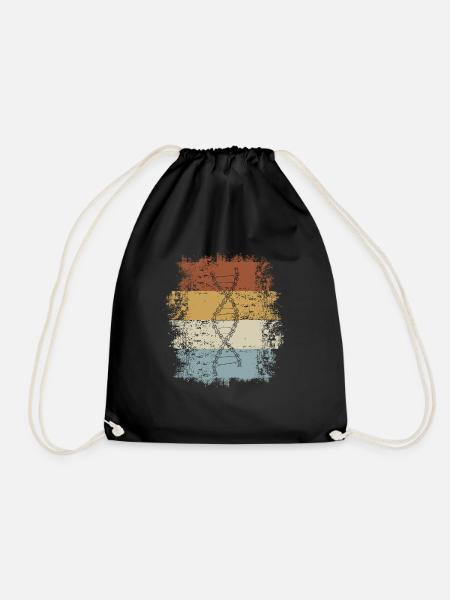 Radfahren DNA Fahrrad Kette Vintage Fahrrad Radfah - Turnbeutel - Schwarz