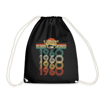 Anniversaire Né 1960 Millésime Année de naissance 1960 - Sac de sport léger - noir - Devant