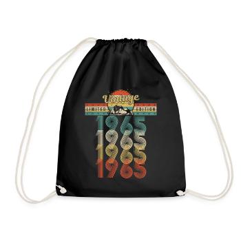 Geburtstag Jahrgang 1965 Vintage Geburtsjahr 1965 - Turnbeutel - Schwarz - Vorne