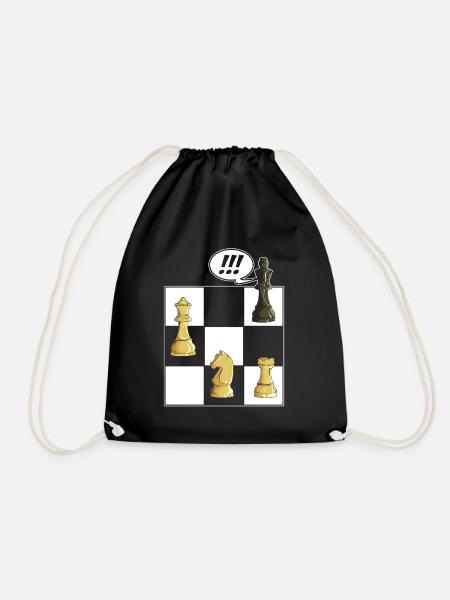 Chess Chessboard Checkmate Chess pieces King - Drawstring Bag - black