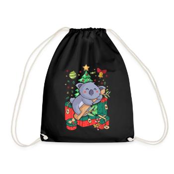 Ugly Christmas Sweater Koala - Drawstring Bag - black - Front