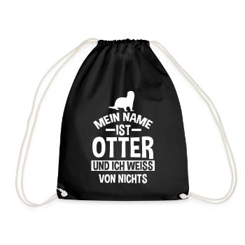Mein Name ist Otter - Turnbeutel - Schwarz - Vorne
