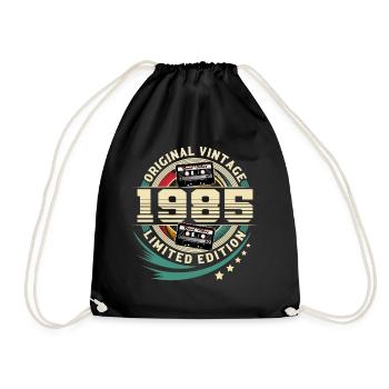 1985 Geburtsjahr Jahrgang Baujahr Geburtstag - Turnbeutel - Schwarz - Vorne