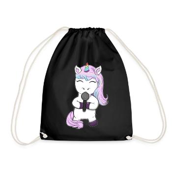 belle chanteuse licorne chantante chantant des musiciens - Sac de sport léger - noir - Devant