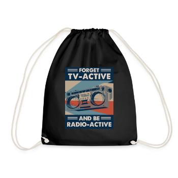 Radio Broadcasting Rundfunk - Drawstring Bag - black - Front