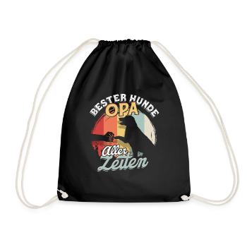 Bester Hunde Opa Aller Zeiten Hundeopa Geschenk - Turnbeutel - Schwarz - Vorne