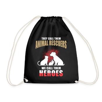 Animal rescuers - Drawstring Bag - black - Front