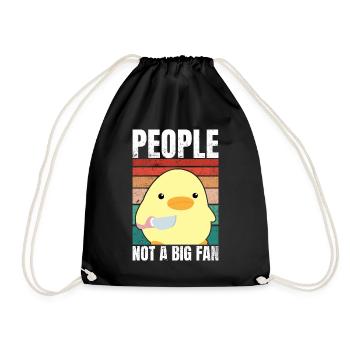 Duck With Knife - People Not A Big Fan - Drawstring Bag - black - Front