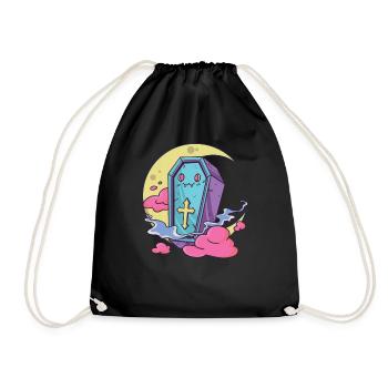 Kawaii Pastel Couleurs Gothique mignon goth Cercueil - Sac de sport léger - noir - Devant