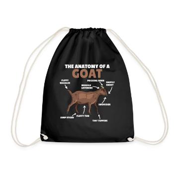 Explication de l’anatomie d’une chèvre mignonne - Sac de sport léger - noir - Devant