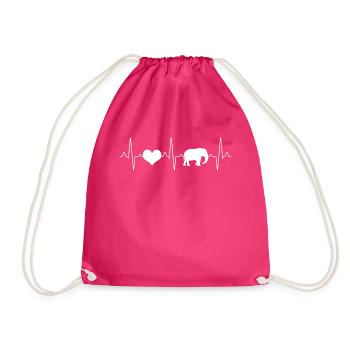 Elefant Herzschlag - Turnbeutel - Fuchsia - Vorne