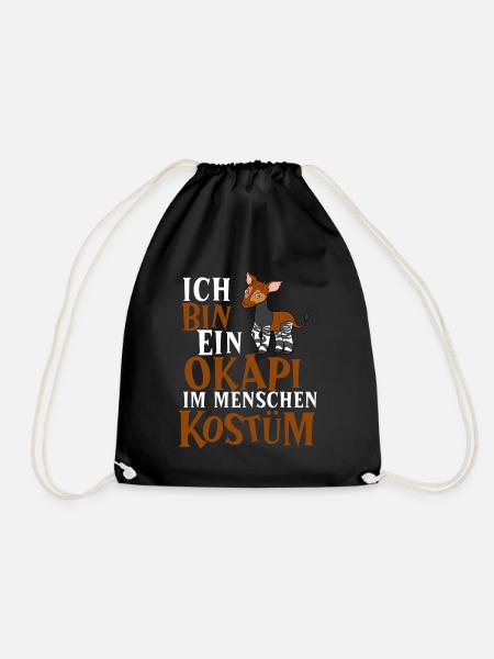 Okapi im Menschen Kostüm - Turnbeutel - Schwarz