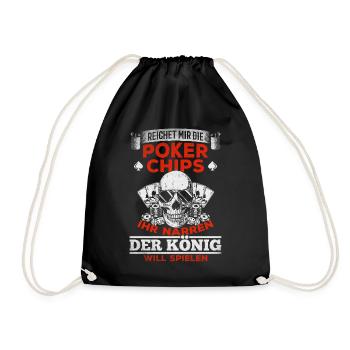 Pokerspieler Poker Glücksspiel Casino Poker König - Turnbeutel - Schwarz - Vorne