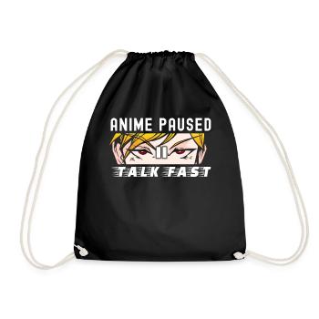 Anime Paused Talk Fast | Trucs d’anime pour femmes - Sac de sport léger - noir - Devant