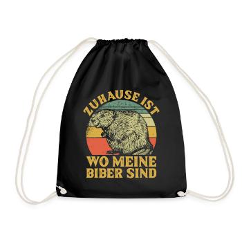 Zuhause ist wo meine Biber sind Nagetier - Turnbeutel - Schwarz - Vorne