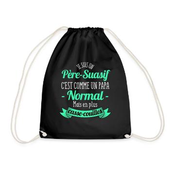 Je suis un Père-Suasif /Humour Papa / humour père - Sac de sport léger - noir - Devant