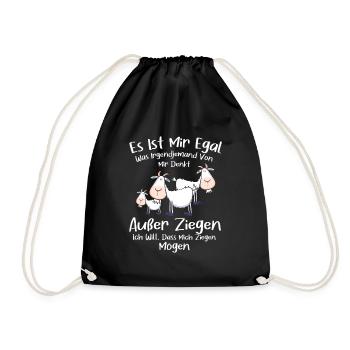 Mir Egal Was jemand Von Mir Denkt Außer Ziegen - Turnbeutel - Schwarz - Vorne