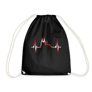 Cologne Skyline Heartbeat Rouge Blanc Kölsch Cologne - Sac de sport léger - noir - Devant