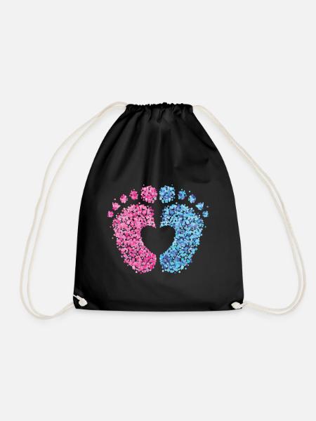 Schwangerschaft Mutter Mama Babyfüsse - Turnbeutel - Schwarz