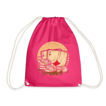Retro Poker Casino Cartes de Poker & Jetons de Poker - Sac de sport léger - fuchsia - Devant
