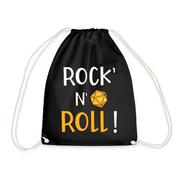 Rock'n'Roll! Humor Rollenspiel Musik d20 - Turnbeutel - Schwarz - Vorne
