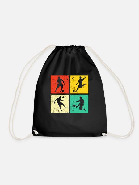 Fußball Fußballer Retro - Turnbeutel - Schwarz