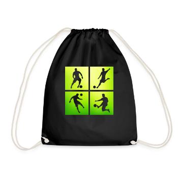 Football Footballer - Drawstring Bag - black - Front