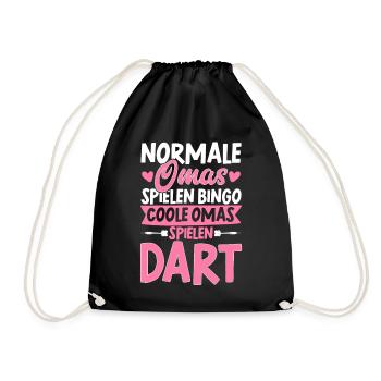 Coole Omas Spielen Dart Geschenk Darts Dartscheibe - Turnbeutel - Schwarz - Vorne