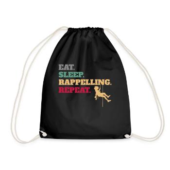 Eat Sleep Rappelling Repeat - Drawstring Bag - black - Front