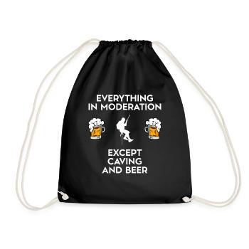 Spéléologie Spéléologie Potholing et bière - Sac de sport léger - noir - Devant