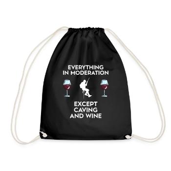 Spéléologie et vin - Sac de sport léger - noir - Devant