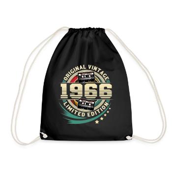 1966 Year of birth Vintage Year of construction Birthday - Drawstring Bag - black - Front