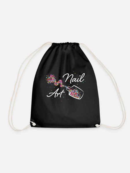 Nail Art Nail Polish Nail Designer Nails - Drawstring Bag - black