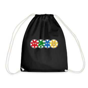 Joueurs de poker Jetons de poker Face Poker - Sac de sport léger - noir - Devant