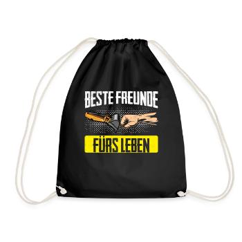 Beste Freunde Baggerfahrer Baggern Bagger Geschenk - Turnbeutel - Schwarz - Vorne