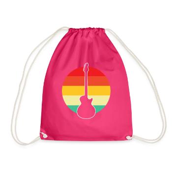 E Gitarre Retro - Turnbeutel - Fuchsia - Vorne