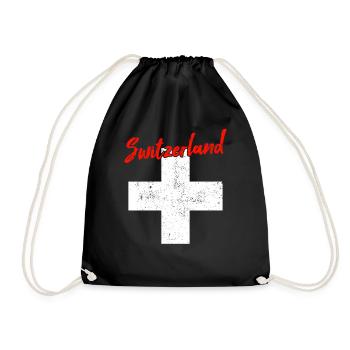 Schweiz Switzerland - Drawstring Bag - black - Front