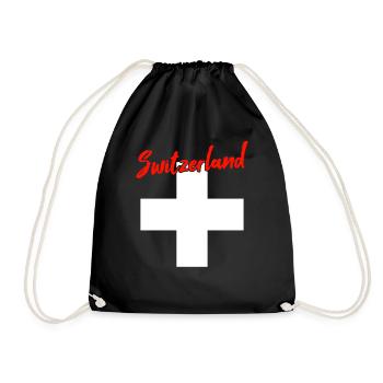 Schweiz Switzerland - Drawstring Bag - black - Front