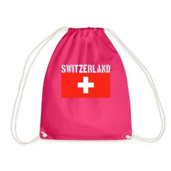 Schweiz Flagge - Turnbeutel - Fuchsia - Vorne