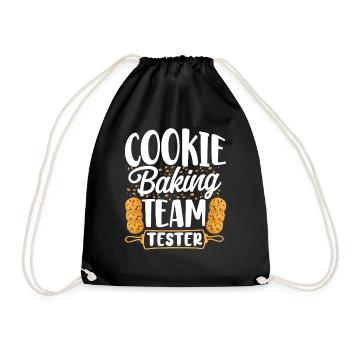 Bake Baking Cookie Team Tester - Drawstring Bag - black - Front