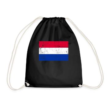 Hollande Pays-Bas Drapeau Vintage - Sac de sport léger - noir - Devant