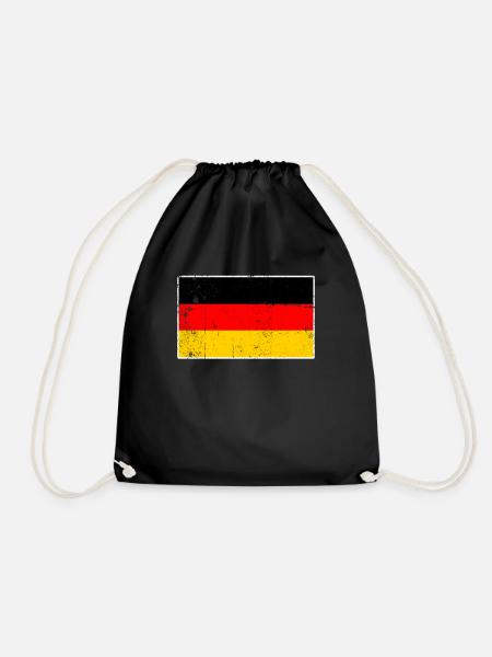 Deutschland Flagge Vintage - Turnbeutel - Schwarz