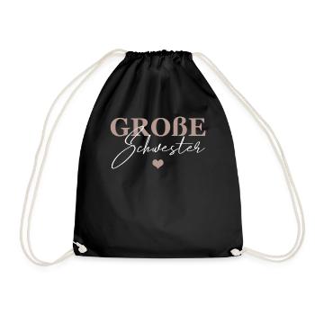 Große Schwester - Turnbeutel - Schwarz - Vorne