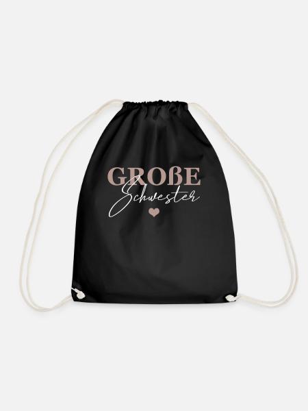 Große Schwester - Turnbeutel - Schwarz