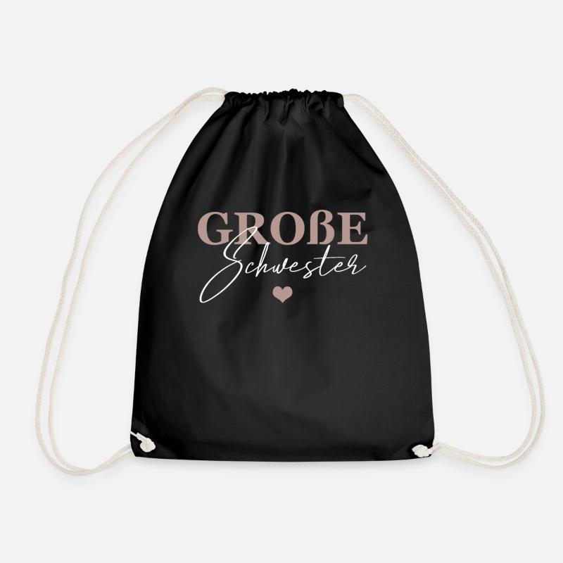 Große Schwester - Turnbeutel - Schwarz