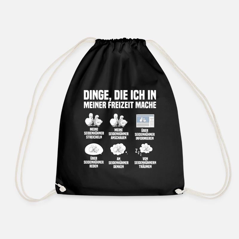 Seidenhuhn Silkie Chicken Huhn Hühner Geschenk - Turnbeutel - Schwarz