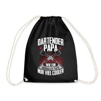 Dartender Papa Dartspieler Darten Darts Geschenk - Turnbeutel - Schwarz - Vorne