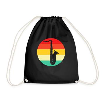 Saxophon Retro - Turnbeutel - Schwarz - Vorne