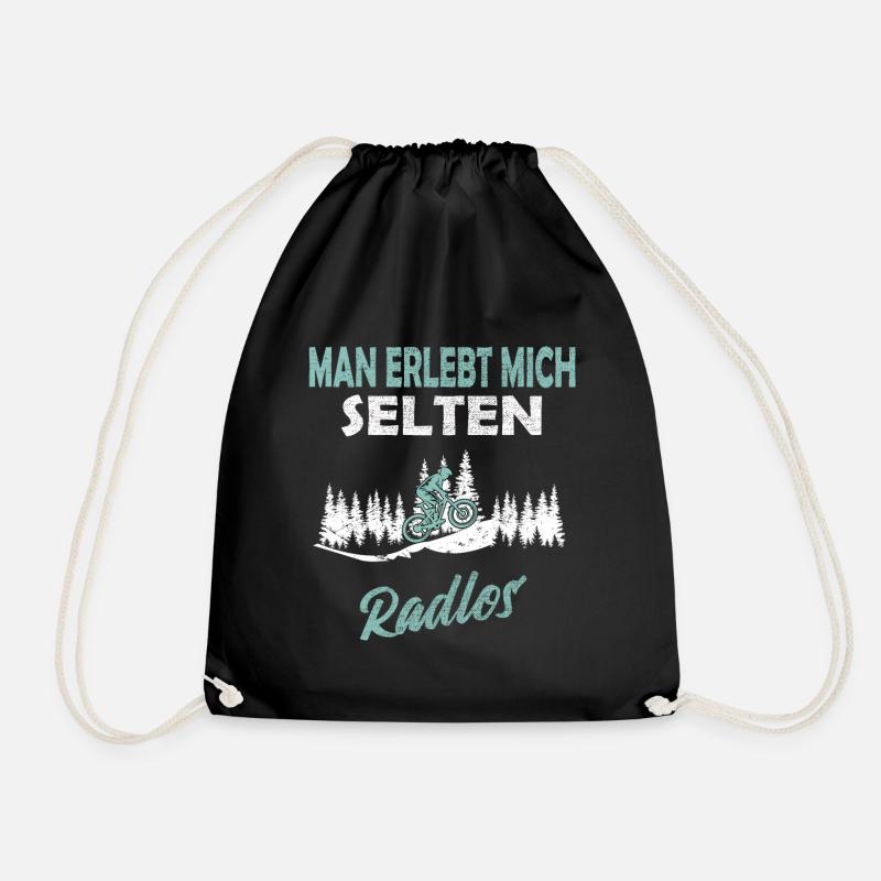 Man erlebt mich selten Radlos - Turnbeutel - Schwarz